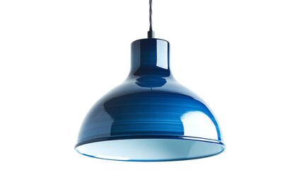 Obraz premium Modern blue hanging lamp isolated on transparent background