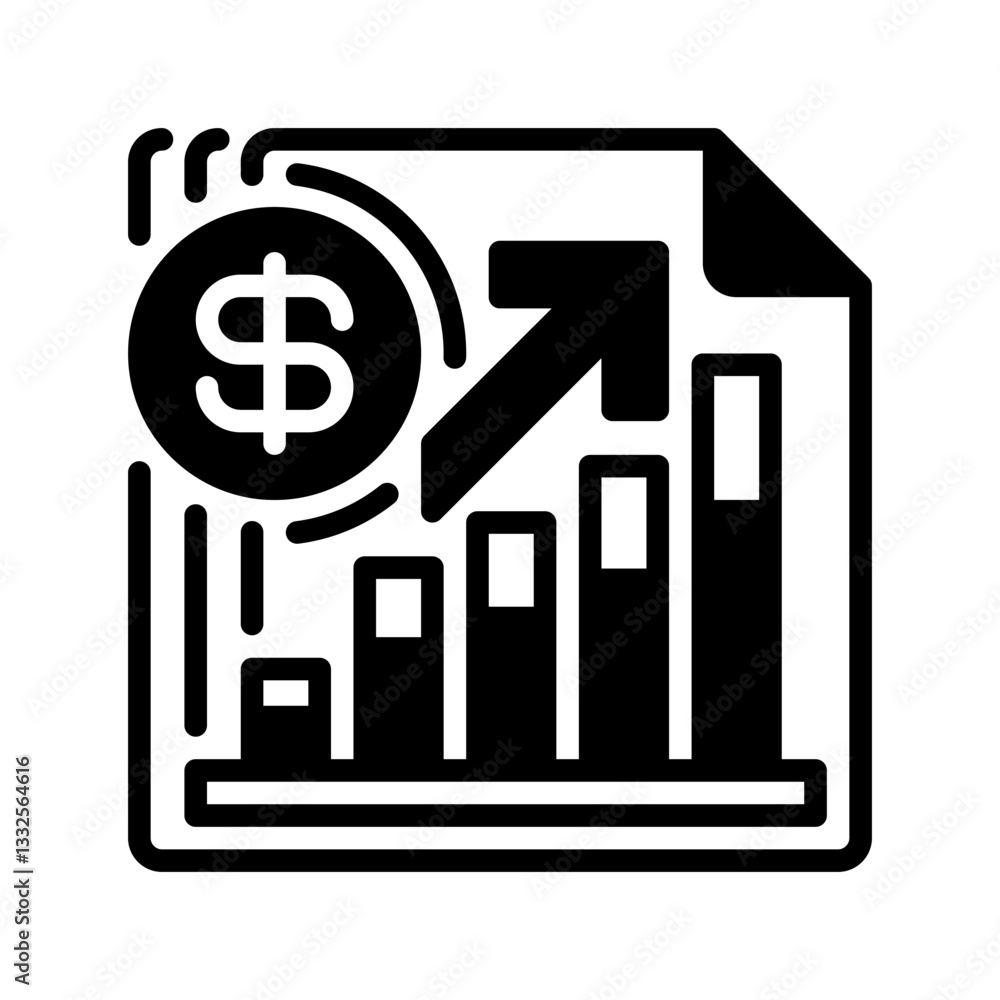 Poster financial report line icon. linear style sign for mobile concept and web design. outline vector icon