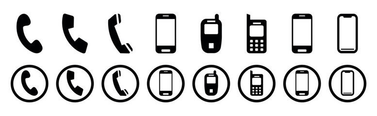 Phone icon set. Chat bubble icon. Telephone call sign. Contact icon phone mobile call. Contact us. Contact us symbol. Cell phone pictogram. Vector illustration