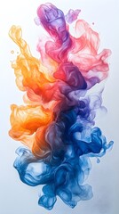 Energetic Abstract Watercolor Explosion with Vibrant Hues