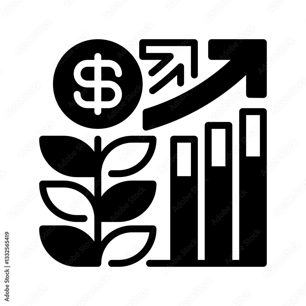 Aufkleber revenue growth line icon. linear style sign for mobile concept and web design. outline vector icon. 