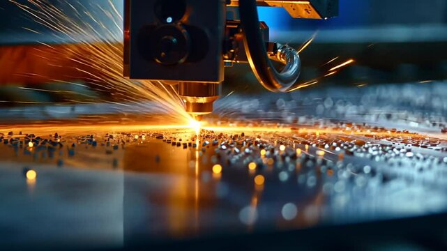 Funkenschlag bei industrieller Metallbearbeitung in der Produktion