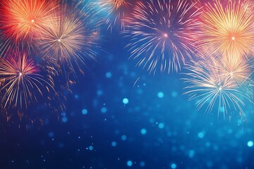 Fototapeta premium Colorful Fireworks Explosion Party Design