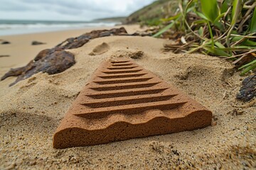 Terracotta Steps on Sandy Beach