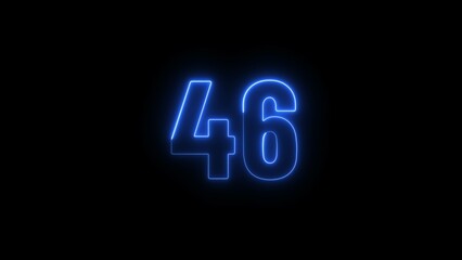 Abstract glowing neon business 46 number concept illustration background.