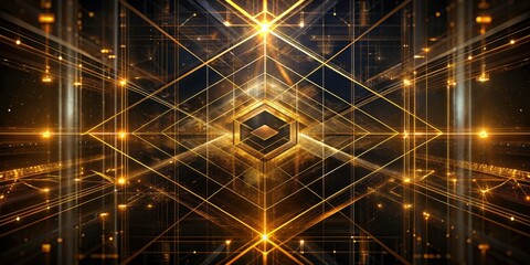 Abstract Black Gold Lines Background Light Effect - Luxury Design Wallpaper