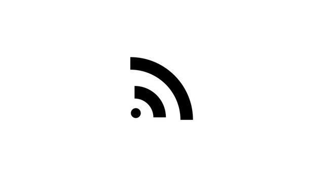 RSS feed icon or Wi-Fi icon animation on white background.