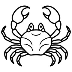 Modern Crab Outline Drawing