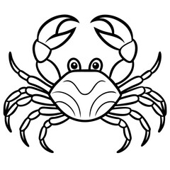 Fototapeta premium Modern Crab Outline Drawing
