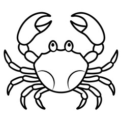 Modern Crab Outline Drawing