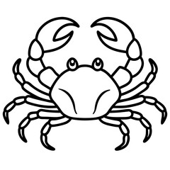 Modern Crab Outline Drawing