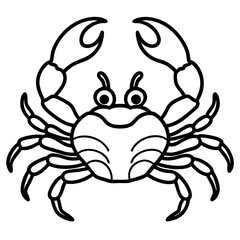 Modern Crab Outline Drawing