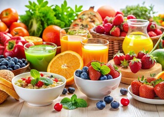 Vibrant Colorful Food Photography: Motivational Start to a Healthy Day