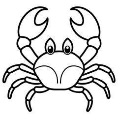Modern Crab Outline Drawing
