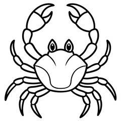Modern Crab Outline Drawing