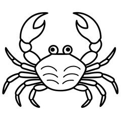 Modern Crab Outline Drawing