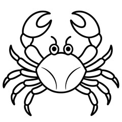 Modern Crab Outline Drawing