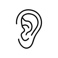 Human ear icon in black and white