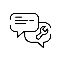 Fototapeta premium echnical support chat icon in black and white