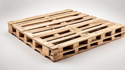 A Sturdy Wooden Pallet Isolated on a Clean Background for Versatile Use