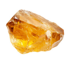 A Polished Citrine Stone Isolated on Transparent Background