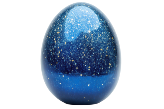 Isolated Dazzling Galaxy-Themed Easter Egg