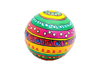 Isolated Colorful Decorative Painted Sphere