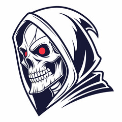 Sinister Skull with Glowing Red Eyes – Bold Edgy Vector Design