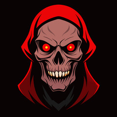 Sinister Skull with Glowing Red Eyes – Bold Edgy Vector Design