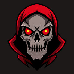 Sinister Skull with Glowing Red Eyes – Bold Edgy Vector Design