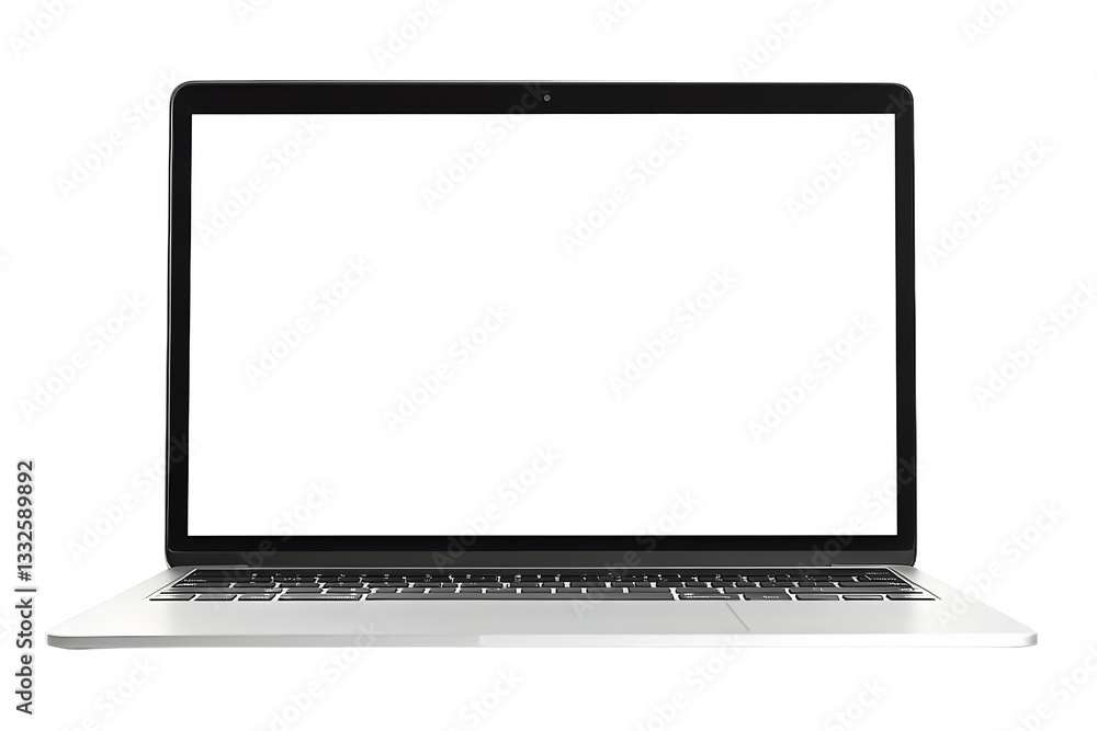 Fototapete laptop computer with blank screen isolated on transparent background remove png, clipping path, pen 