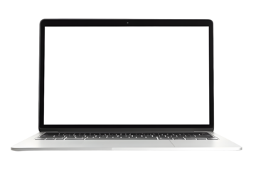 Laptop computer with blank screen isolated on transparent background Remove png, Clipping Path, pen tool