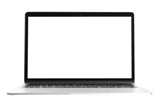 Laptop computer with blank screen isolated on transparent background Remove png, Clipping Path, pen tool