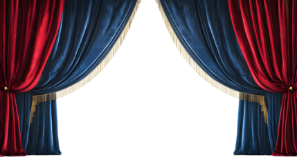 lue open curtain stage design concept isolated white background png