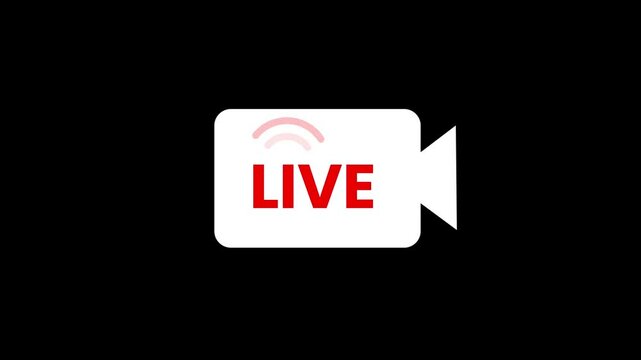 glowing neon video recorder icon for recording. Camera camcoder icon for simple flat animation.