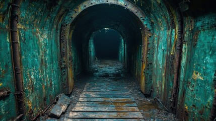 Exploring the Depths of a Forgotten Military Bunker: A Journey into the Mysterious Teal-Green Tunnels of Time