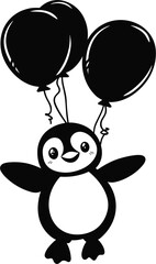 Obraz premium bird cat with balloon