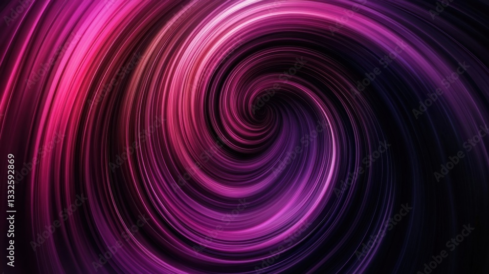 Poster swirling patterns of pink and purple light create a mesmerizing abstract design in a dark backdrop