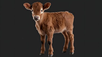 Calf standing isolated on transparent background