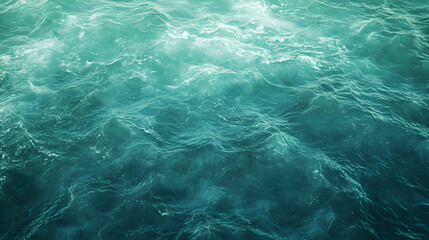 Fototapeta premium Abstract Teal Ocean Water Texture - Deep Sea Waves Background
