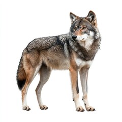 Obraz premium Photo of Photo of Arabian wolf isolated on white background