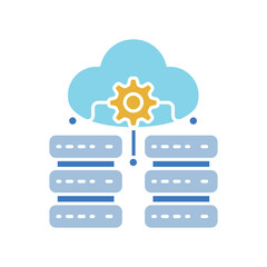 Big data color flat icon.