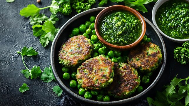 Hara bhara kabab with green chutney hara bhara kabab are healthy flavorful savory pan fried patties loaded with green peas and potatoes