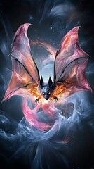 Obraz premium The cosmic abyss a sci-fi adventure of the enigmatic plasma bat and alien mysteries