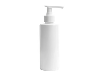 Isolated Tall White Pump Bottle for Shampoo or Sanitizer