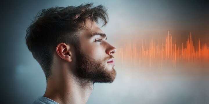 Speech spectrograms sound waves through visual representation studio digital art focused perspective