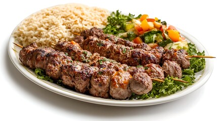 Photo of a shish kebab on a plate