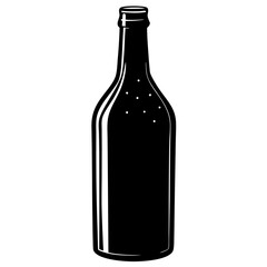bottle black silhouette vector, Simple silhouette Design vector icon with white background.