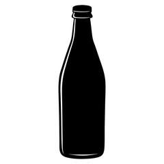 bottle black silhouette vector, Simple silhouette Design vector icon with white background.