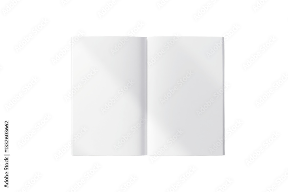 Poster open blank magazine isolated on white background, perfect for layout design or branding presentation